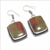 Un 053a boucles oreilles unakite 15gr 16x22m achat vente bijou pierre argent 925