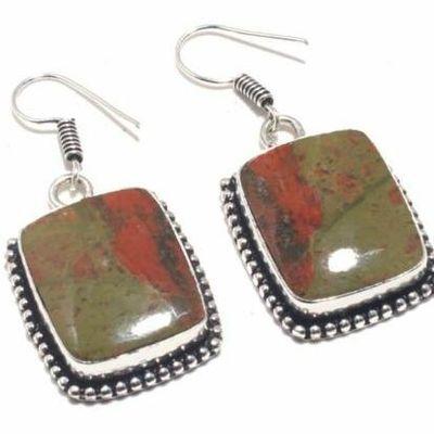 Un 053c boucles oreilles unakite 15gr 16x22m achat vente bijou pierre argent 925