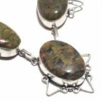 Un 057c collier parure unakite 47gr 20x30mm achat vente bijou pierre argent 925