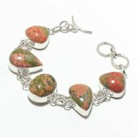 Un 060a bracelet unakite citrine 29gr 15x20mm achat vente bijou lithotherapie argent 925