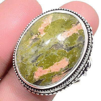 Un 063a bague chevaliere unakite 14gr t59 18x24mm achat vente bijou pierre argent 925