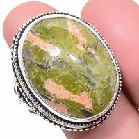 Un 063b bague chevaliere unakite 14gr t59 18x24mm achat vente bijou pierre argent 925