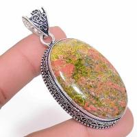 Un 064a pendentif pendant unakite 26gr 26x42mm achat vente bijou pierre argent 925