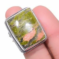 Un 065b bague chevaliere unakite 13gr t55 18x24mm achat vente bijou pierre argent 925