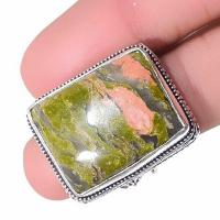 Un 065c bague chevaliere unakite 13gr t55 18x24mm achat vente bijou pierre argent 925