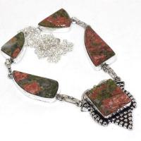 Un 071a collier parure unakite 34gr 15x30mm achat vente bijou pierre argent 925