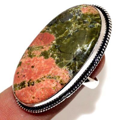 Un 073a bague chevaliere unakite 14gr t56 24x42mm achat vente bijou pierre argent 925