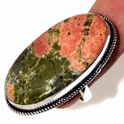 Un 073c bague chevaliere unakite 14gr t56 24x42mm achat vente bijou pierre argent 925