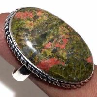 Un 075b bague chevaliere unakite 13gr t60 20x35mm achat vente bijou pierre argent 925