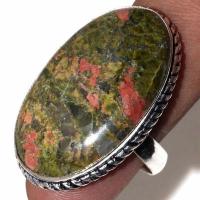 Un 075c bague chevaliere unakite 13gr t60 20x35mm achat vente bijou pierre argent 925