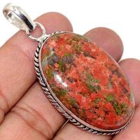 Un 076a pendentif pendant unakite 17gr 25x40mm achat vente bijou pierre argent 925