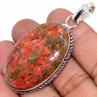 Un 076b pendentif pendant unakite 17gr 25x40mm achat vente bijou pierre argent 925