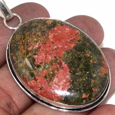 Un 078c pendentif pendant unakite 15gr 15x30mm achat vente bijou pierre argent 925