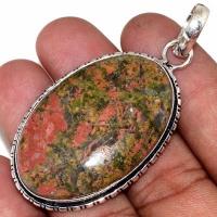 Un 079b pendentif pendant unakite 17gr 28x42mm achat vente bijou pierre argent 925