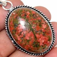 Un 080c pendentif pendant unakite 16gr 25x35mm achat vente bijou pierre argent 925