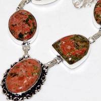 Un 082b collier parure unakite 29gr 20x25mm achat vente bijou pierre argent 925