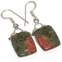 Un 085a boucles oreilles unakite 10gr 15x20mm achat vente bijou pierre argent 925