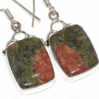 Un 085c boucles oreilles unakite 10gr 15x20mm achat vente bijou pierre argent 925