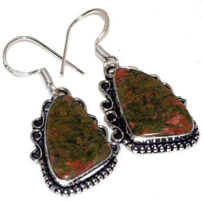 Un 090c boucles oreilles unakite 9gr 15x20mm achat vente bijou pierre argent 925