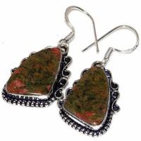 Un 090b boucles oreilles unakite 9gr 15x20mm achat vente bijou pierre argent 925