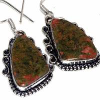 Un 090c boucles oreilles unakite 9gr 15x20mm achat vente bijou pierre argent 925