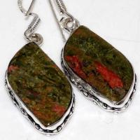 Un 092c boucles oreilles unakite 10gr 15x25mm achat vente bijou pierre argent 925