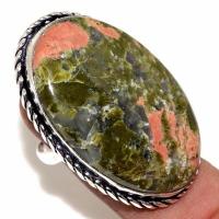 Un 095b bague chevaliere unakite 18gr t57 26x40mm achat vente bijou pierre argent 925