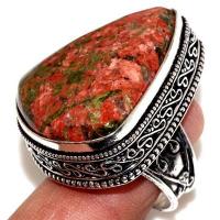 Un 098a bague chevaliere unakite 19gr t57 25x30mm achat vente bijou pierre argent 925