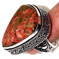 Un 098c bague chevaliere unakite 19gr t57 25x30mm achat vente bijou pierre argent 925