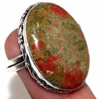 Un 100b bague chevaliere unakite 9gr t55 20x28mm achat vente bijou pierre argent 925