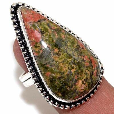 Un 101a bague chevaliere unakite 10gr t59 18x35mm achat vente bijou pierre argent 925