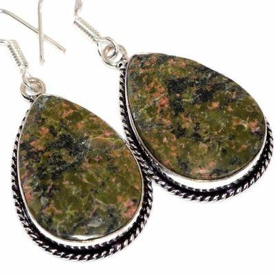 Un 102c boucles oreilles unakite 15gr 20x30mm achat vente bijou pierre argent 925