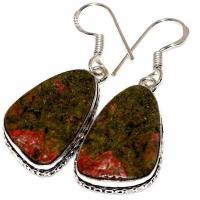 Un 105b boucles oreilles unakite 10gr 15x25mm achat vente bijou pierre argent 925