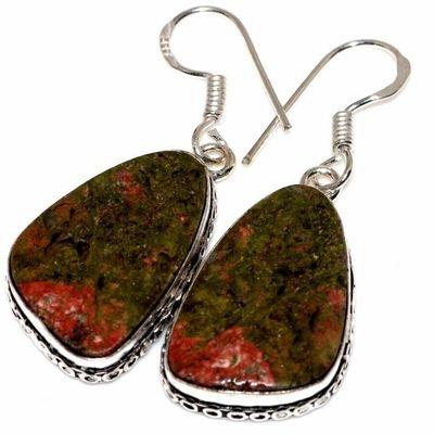 Un 105c boucles oreilles unakite 10gr 15x25mm achat vente bijou pierre argent 925