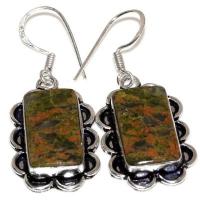 Un 106a boucles oreilles unakite 10gr 12x18mm achat vente bijou pierre argent 925