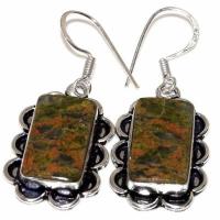 Un 106b boucles oreilles unakite 10gr 12x18mm achat vente bijou pierre argent 925