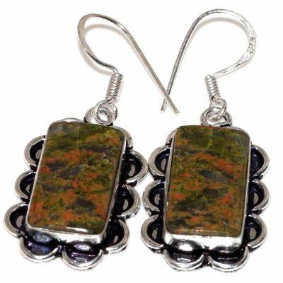 Un 106a boucles oreilles unakite 10gr 12x18mm achat vente bijou pierre argent 925