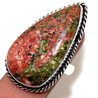 Un 110a bague chevaliere unakite 11gr t58 20x35mm achat vente bijou pierre argent 925