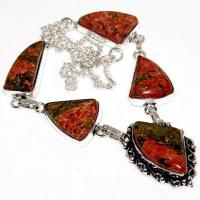 Un 111a collier parure unakite 28gr 15x25mm achat vente bijou pierre argent 925