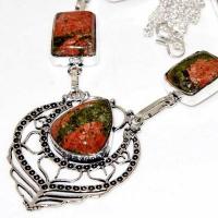 Un 113b collier parure unakite 34gr 15x20mm achat vente bijou pierre argent 925