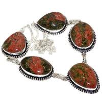 Un 114a collier parure unakite 50gr 28x20mm achat vente bijou pierre argent 925