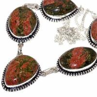 Un 114b collier parure unakite 50gr 28x20mm achat vente bijou pierre argent 925