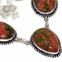 Un 114c collier parure unakite 50gr 28x20mm achat vente bijou pierre argent 925