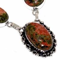 Un 115c collier parure unakite 29gr 15x20mm achat vente bijou pierre argent 925