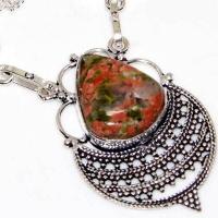 Un 116c collier parure unakite 37gr 30x20mm achat vente bijou pierre argent 925