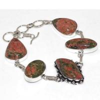 Un 117a bracelet unakite 33gr 30x15mm achat vente bijou lithotherapie argent 925