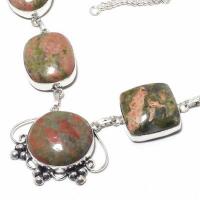 Un 120b collier parure unakite 54gr 20x26mm achat vente bijou pierre argent 925