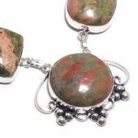 Un 120c collier parure unakite 54gr 20x26mm achat vente bijou pierre argent 925