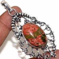 Un 122a pendentif pendant 70mm unakite rouge 14gr 18x28mm achat vente bijou pierre argent 925